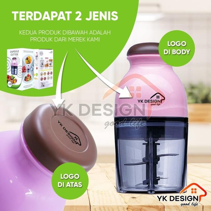 Yk Design Blender / Penggiling Daging Sayur Buah-Buahan Meat Mincer Chopper Kapsul Mini Yk - 101A