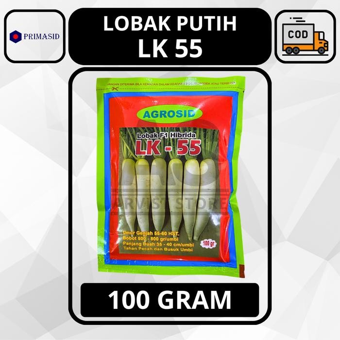 Benih Lobak Putih LK 55 Kemasan 100 Gram Agrosid Kode 819