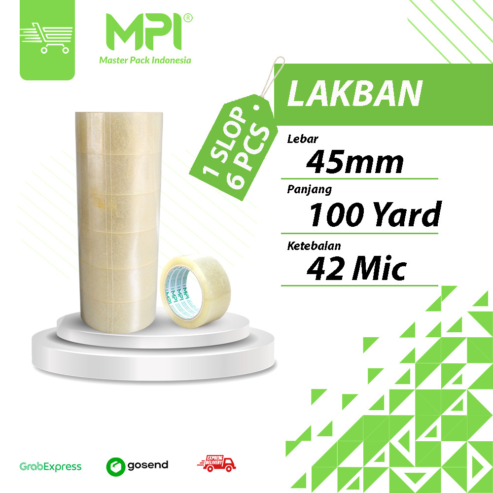 

LAKBAN BENING - LAKBAN COKLAT MASTER PACK INDONESIA 45MM X 100 YARD ECONOMIS 1 SLOP ISI 6 PCS