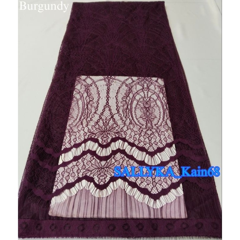 TermurahKain brokat Chantilly,brokat chantilly,tille chantilly lace panel,brokat kebaya. WE