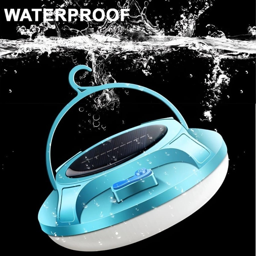 Lampu Emergency MAXPOWER UFO Gantung Solar Panel - Lampu Camping Emergency UFO - Waterproof IPX6 -