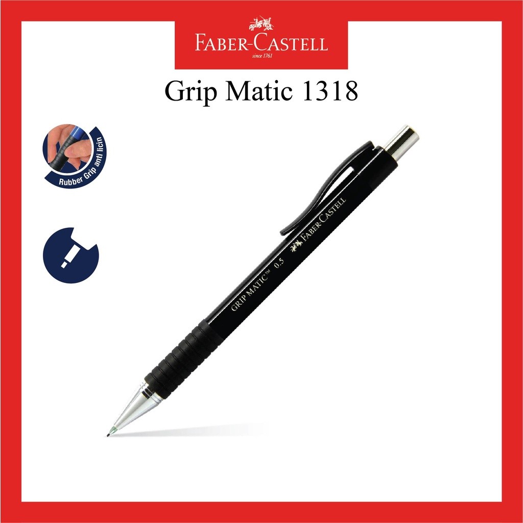 

Pensil Mekanik Faber Castell / Mechanic Pencil Grip Matic 1318 / Tersedia 3 Warna / Ukuran 0.5 MM