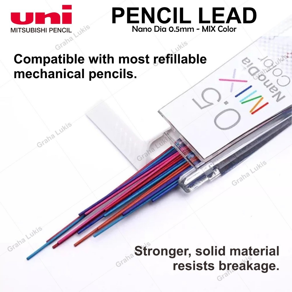 

Uni Nano Dia Pencil Lead 0.5 mm - Mix Color / Isi Pensil Mekanik 0.5