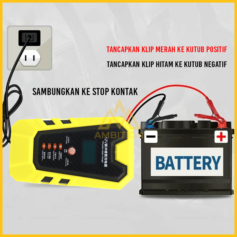 12V 6A CAS AKI MOBIL MOTOR PULSE REPAIR AKI OTOMATIS POWER DIGITAL LCD DISPLAY