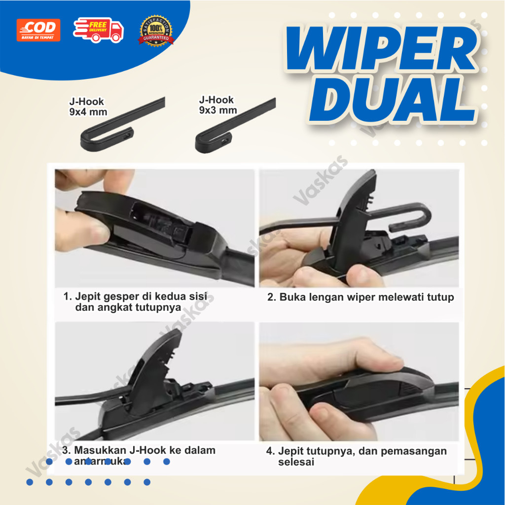 WIPER MOBIL DOUBLE KARET DUAL KARET UNTUK AVANZA DAN XENIA LAMA DAN BARU BISA COD