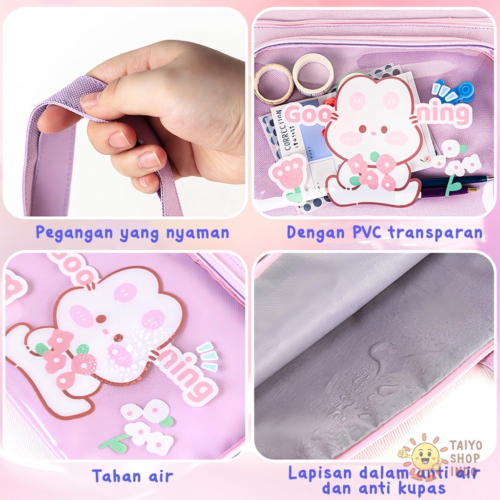 

TAIYO Tas Map Organiser Waterproof File Buku Berkas Les Kursus Sekolah Lucu Motif Kartun
