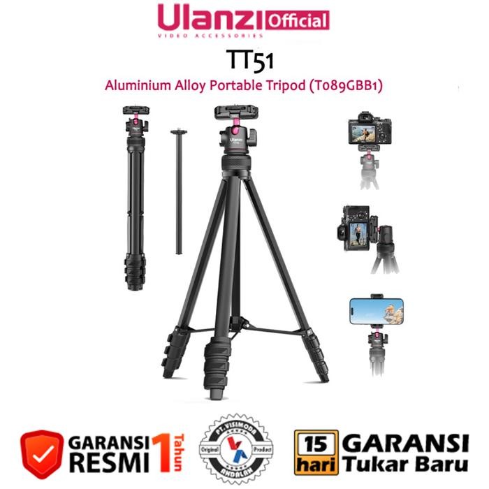 TERBARU Ulanzi TT51 Aluminium Alloy Portable Tripod (T089GBB1)