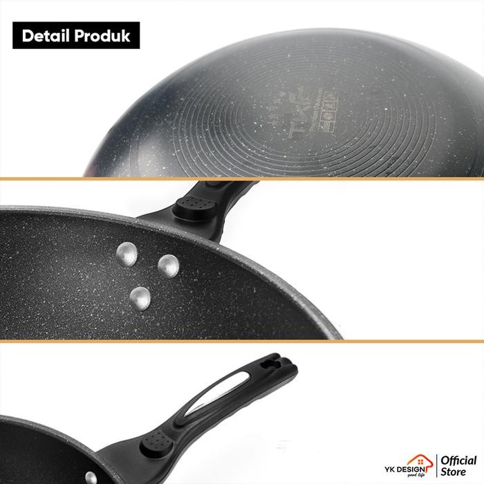 Terlaris- Live Exclusive Racunuuna Yk Design Wajan Batu Medis Permukaan Wajan Kasar Gagang Plastik