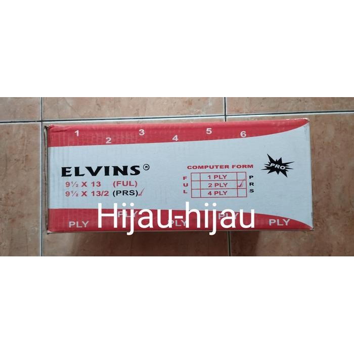 

Continuous Form 9.5x13/2(2ply) ELVINS/Kertas Komputer[Hijau-Hijau]