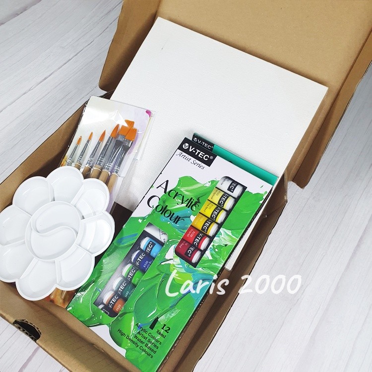 

Paket Lukis Cat Akrilik 12 Warna + Box