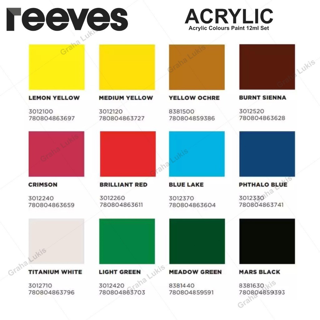 

Reeves Acrylic Colour Set 12