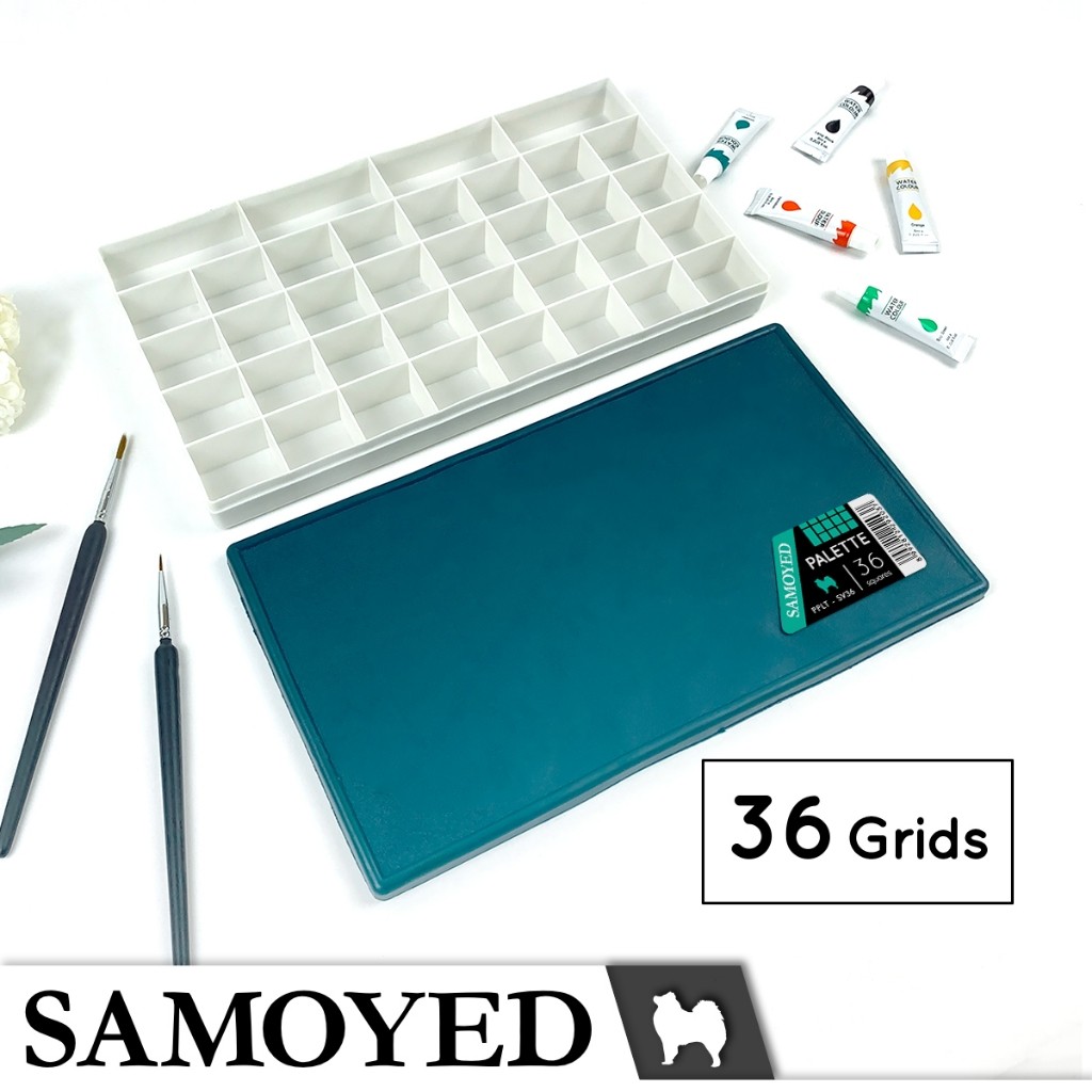 

Palet Lukis / Cat 36 Sekat / Grids / Soft Rubber Lid / Cover Paint / Painting / Painter's Palette /