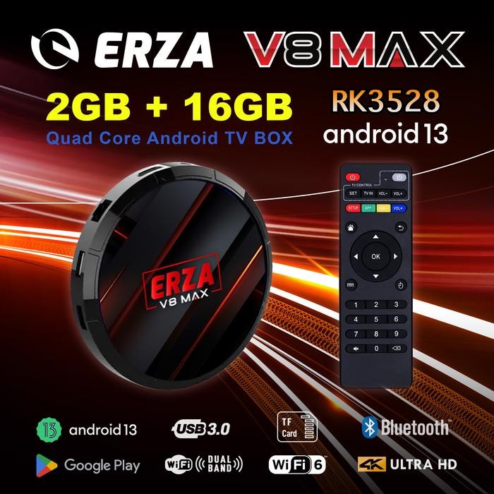 Erza Android TV Box V8 Max 2.4G 5.8G WIFI Bluetooth