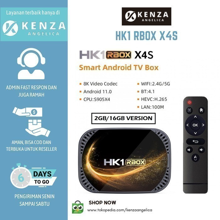 HK1 RBOX X4S - Android 11 Smart Android TV Box 8K - RAM 4GB ROM 32GB