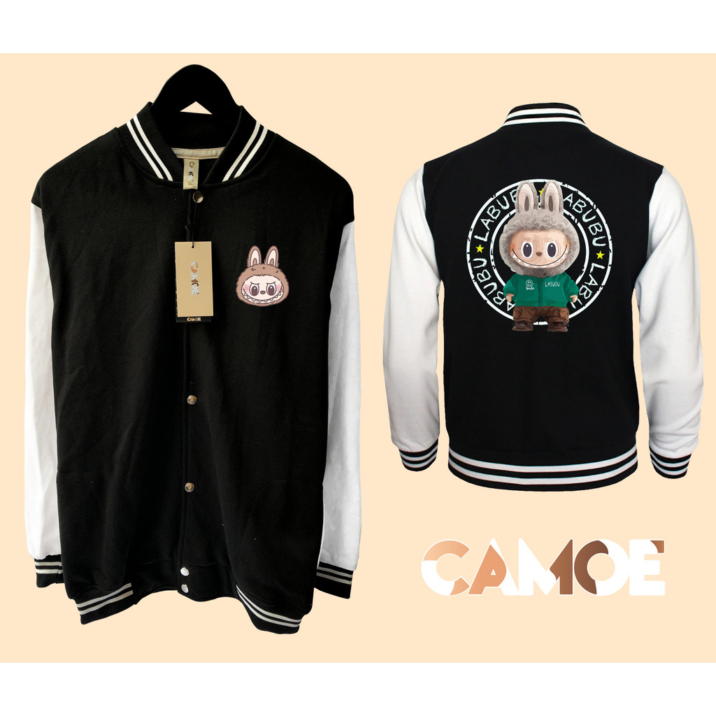 Jaket Baseball Varsity Labubu Monster Green
