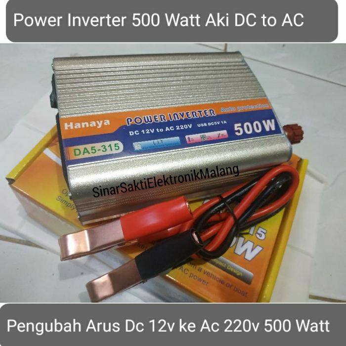Power Inverter 500 Watt Aki Dc To Ac 500W W Perubah Dc 12V Ke Ac 220V