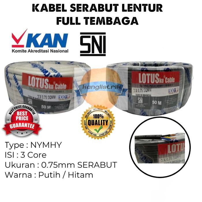 Kabel Serabut 3X0.75Mm Nymhy 3X0.75Mm @50Mtr Lotusku Sni