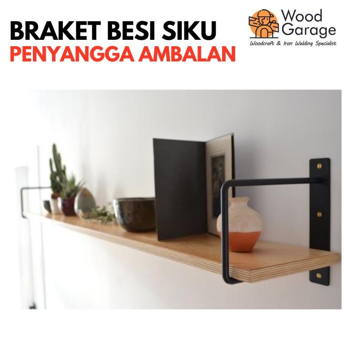 PREMIUM Braket besi siku penyangga ambalan / braket besi siku rak dinding