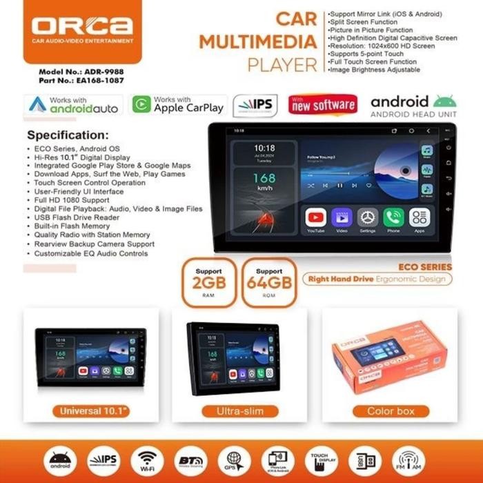 PREMIUM HU Android Orca 9 inch ECO Series ADR-9988 [ Dinasti Audio ]