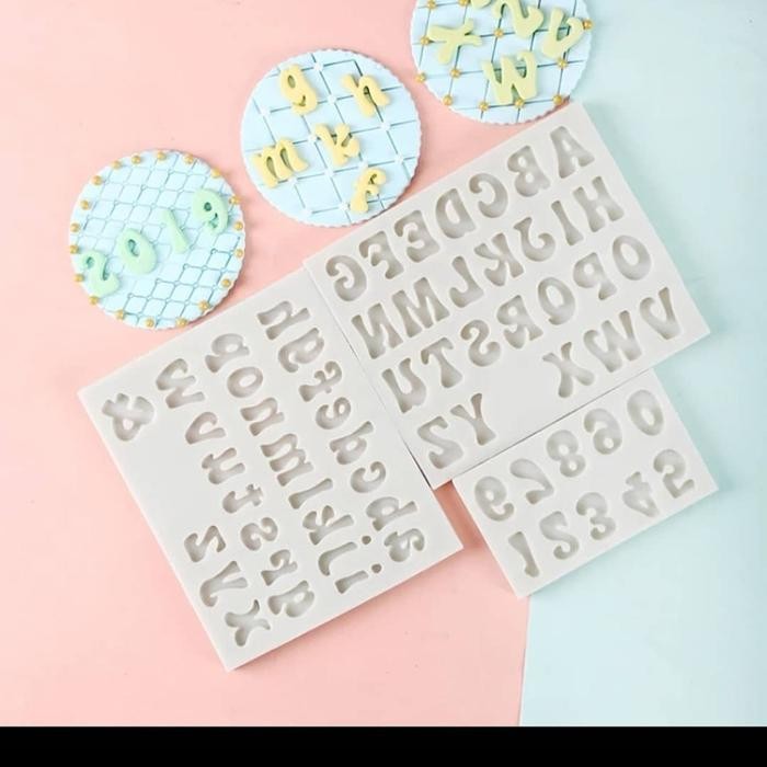 PREMIUM Cetakan silikon angka huruf puding coklat huruf (isi 3 cetakan)