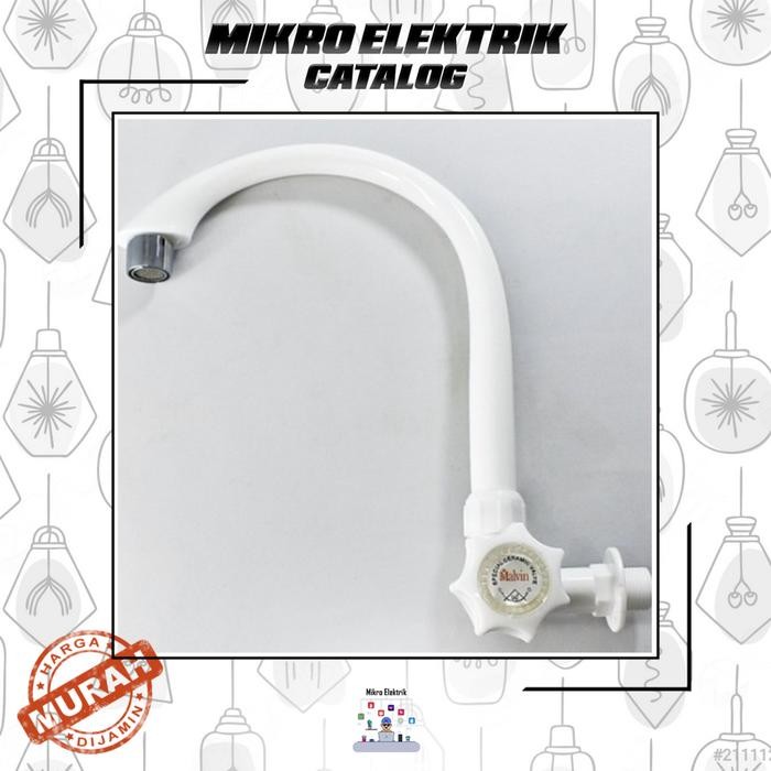 PREMIUM Kran Angsa Wastafel Air Cuci Piring Dapur Plastik PVC MALVIN