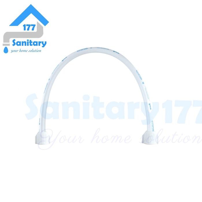 PREMIUM Selang Fleksibel Plastik 40cm Putih-flexible sambungan kran stop keran air wastafel sink