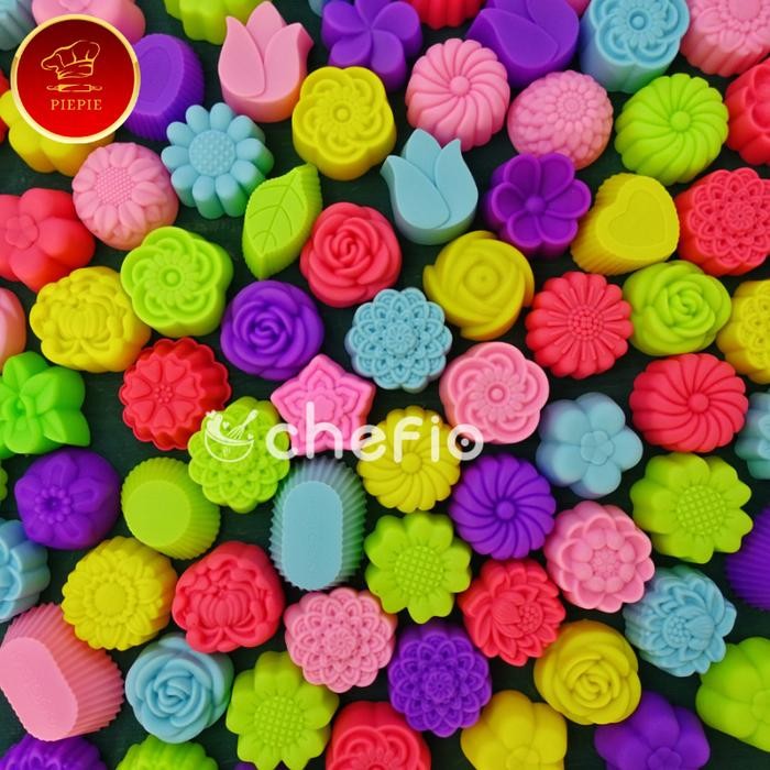 PREMIUM Chefio Cetakan Silikon Mini Putu Ayu Puding Kue Talam Muffin Sabun