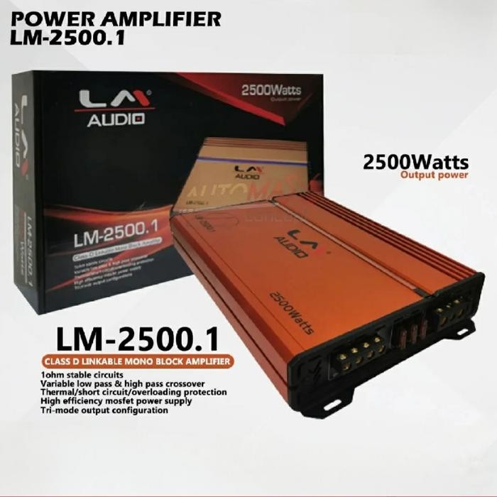 PREMIUM Power Monoblock LM AUDIO LM-2500.1 Amplifier Class D 1 Channel Monoblok Mono Mobil LM2500.1