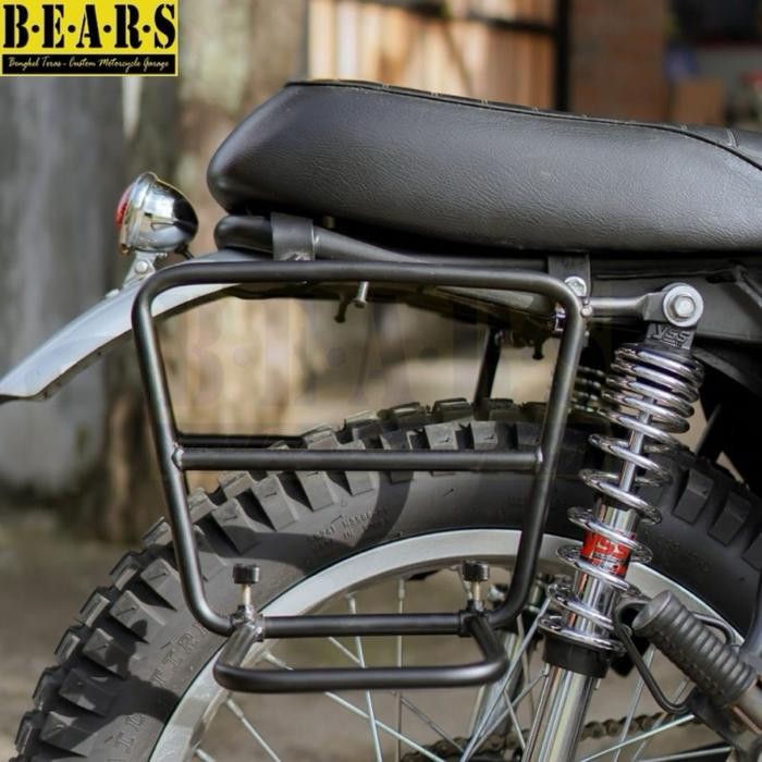 PREMIUM Siderack lipat w175 custom braket tas samping motor Kawasaki w175