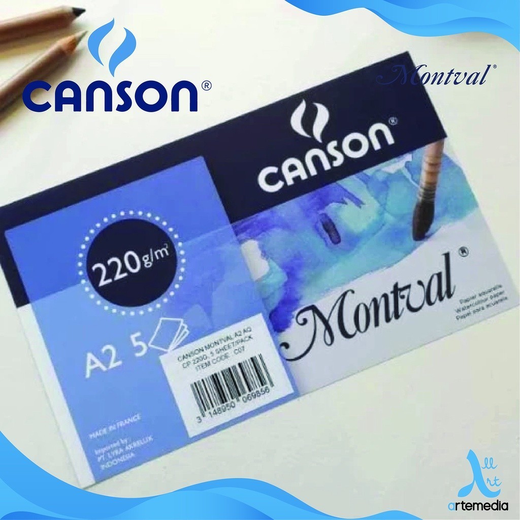 

Canson Montval A2 Watercolor Paper Sheet Set Kertas Cat Air