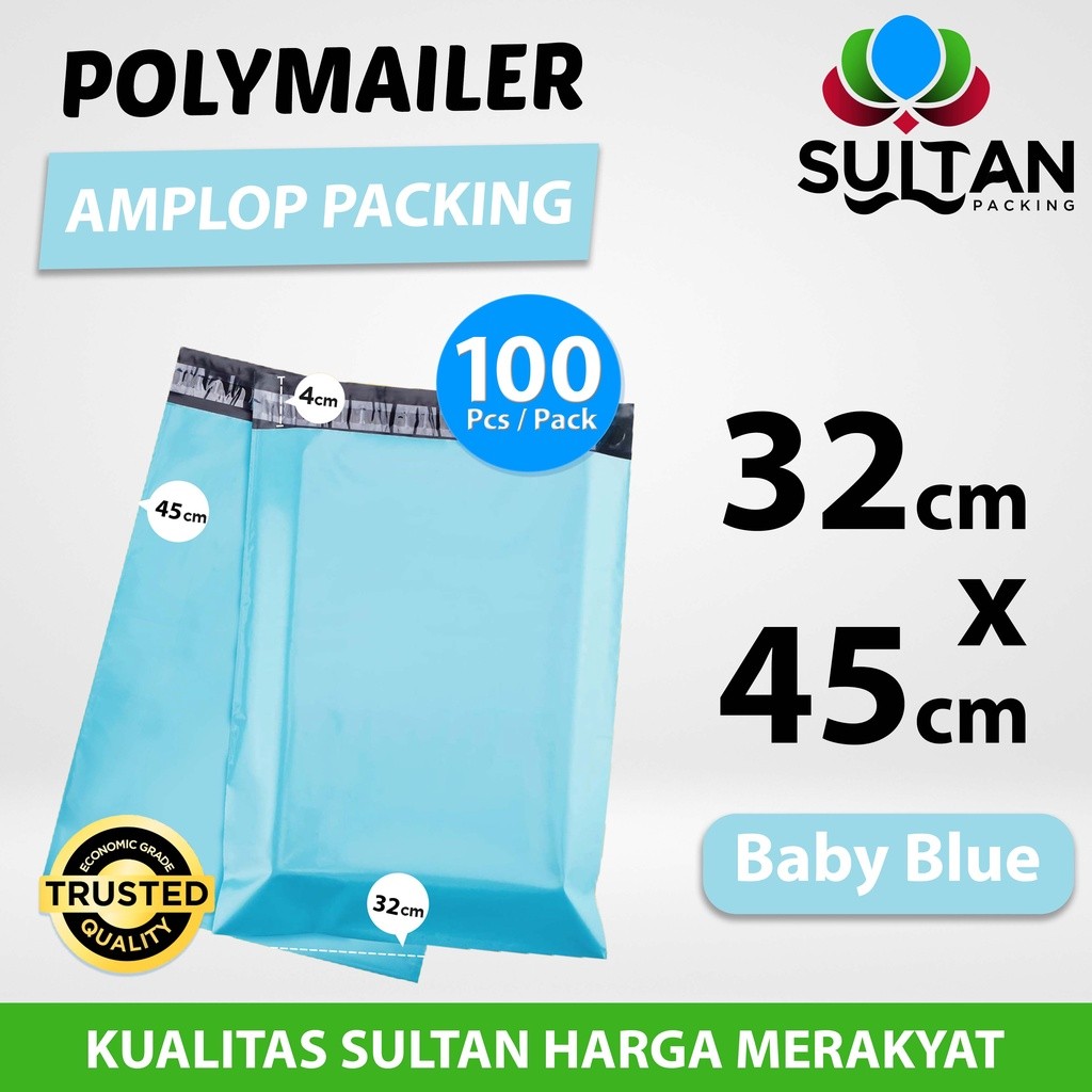 

Polymailer Pack Tosca / Baby Blue 32cm x 45cm Termurah Amplop Plastik Packing Olshop Ekonomis