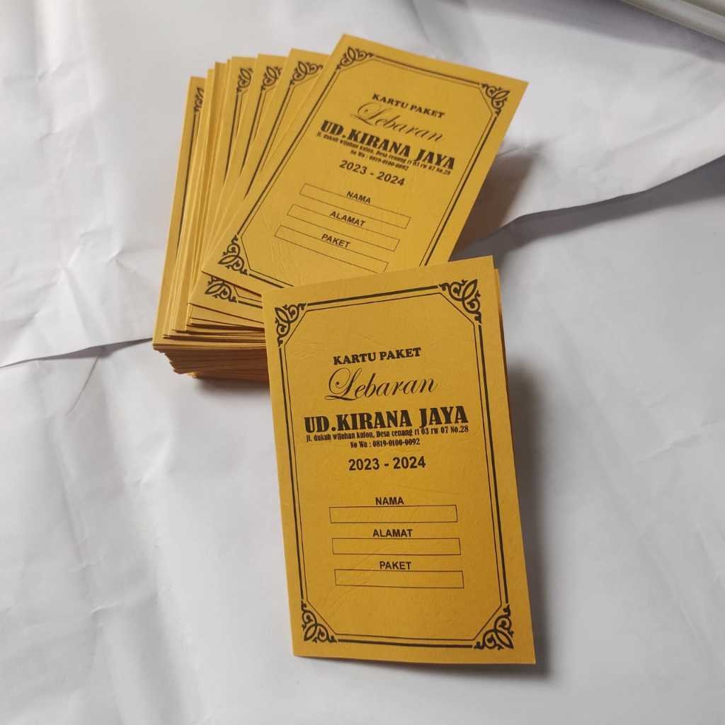 

Kertas Iuran/Paket Lebaran Costum (Isi 100 Lembar) Gratis Dsain Bebas Nama Sendiri Y&H Yudha Grafika