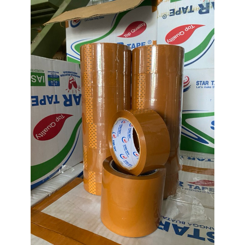 

LAKBAN ( 1 DUS ) BENING (PUTIH) 100 YARD X 48MM LENGKET STAR TAPE KUALITAS TERBAIK MURAH
