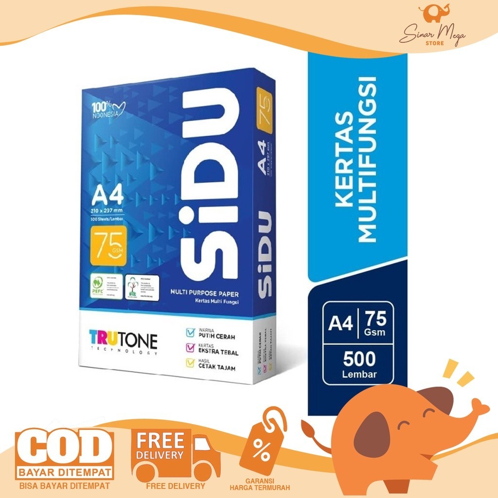 

SIDU A4 75 Gr Sinar Dunia Kertas Print/Fotocopy Murah Berkualitas
