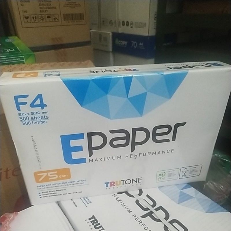 

Kertas HVS F4 75 GSM EPaper / 75 Gram E-Paper / E Paper Copy Paper Folio
