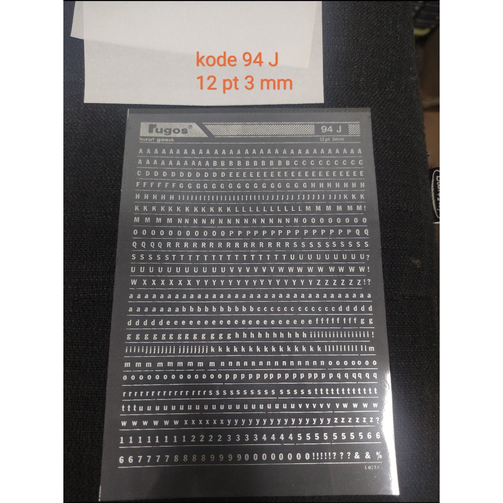 

rugos huruf angka warna silver 3 mm 94 J atau 5 mm 85 M WE!!