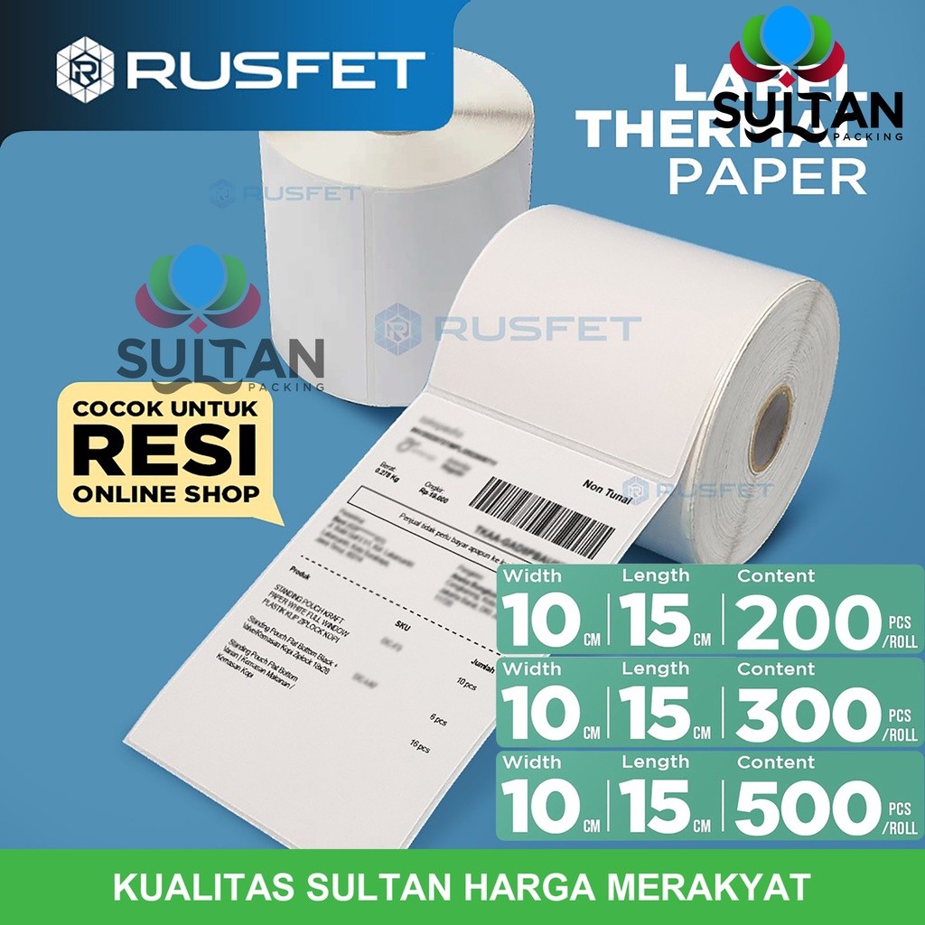 

Stiker Label Thermal Paper Stiker Barcode Printer Resi Kertas POS A6 Rusfet WE!!