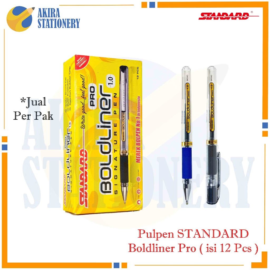 

Pulpen STANDARD BoldLiner Pro 1.0 mm Warna Hitam - Biru / Signature Pen Cabut Bold Liner Black -Blue