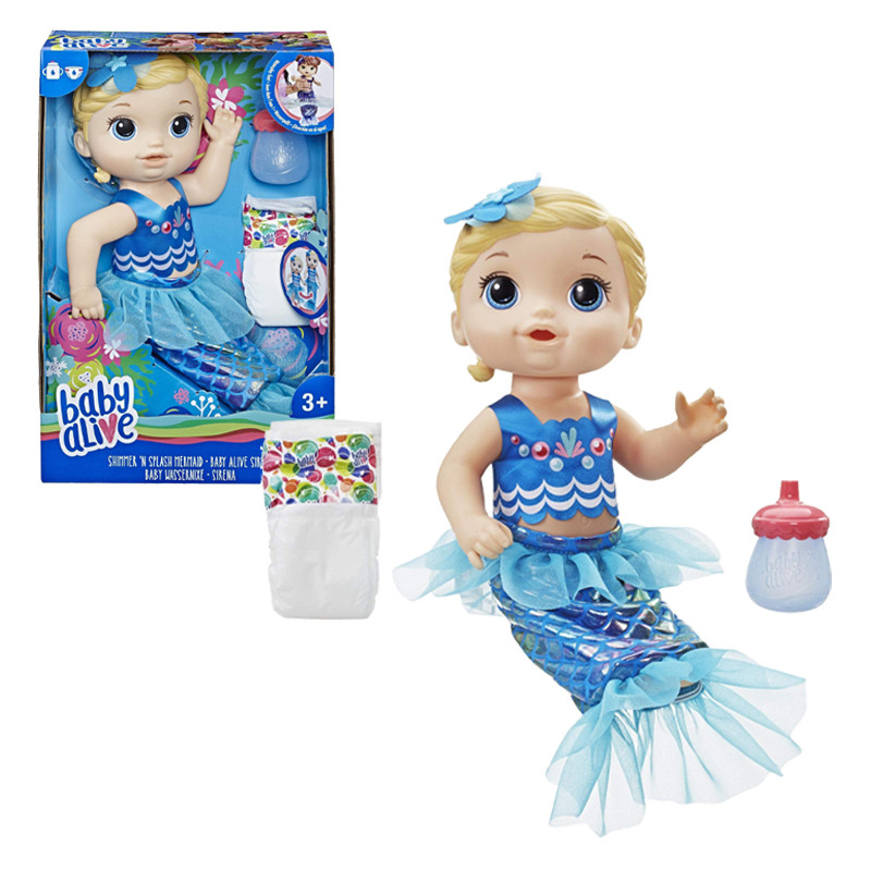 Terlaris Baby Alive Shimmer ‘N Splash Mermaid Baby Doll Funny Dolls That Drink and Play In The Wate