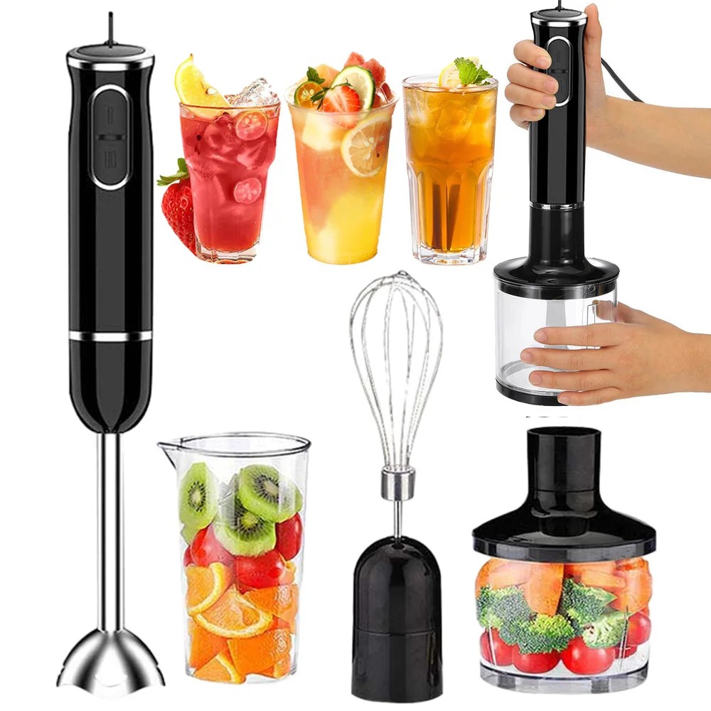 Terlaris! BioloMix 4 in 1 High Power 1200W Immersion Hand Stick Blender Mixer Includes Chopper and S