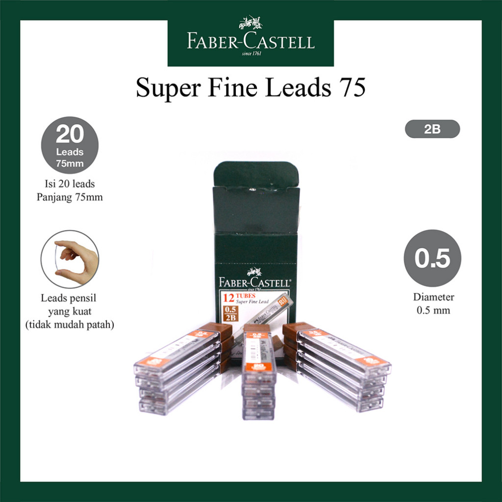 

Refill Isi Pensil Mekanik Faber Castell 2B Lead 0.5 MM Per Box WE!!!