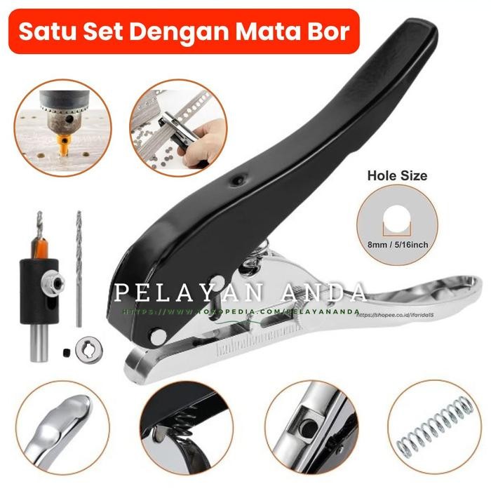 

No Na - Manual Edge Band Puncher Plier 8Mm Hole Card Punching Tool For Plastic