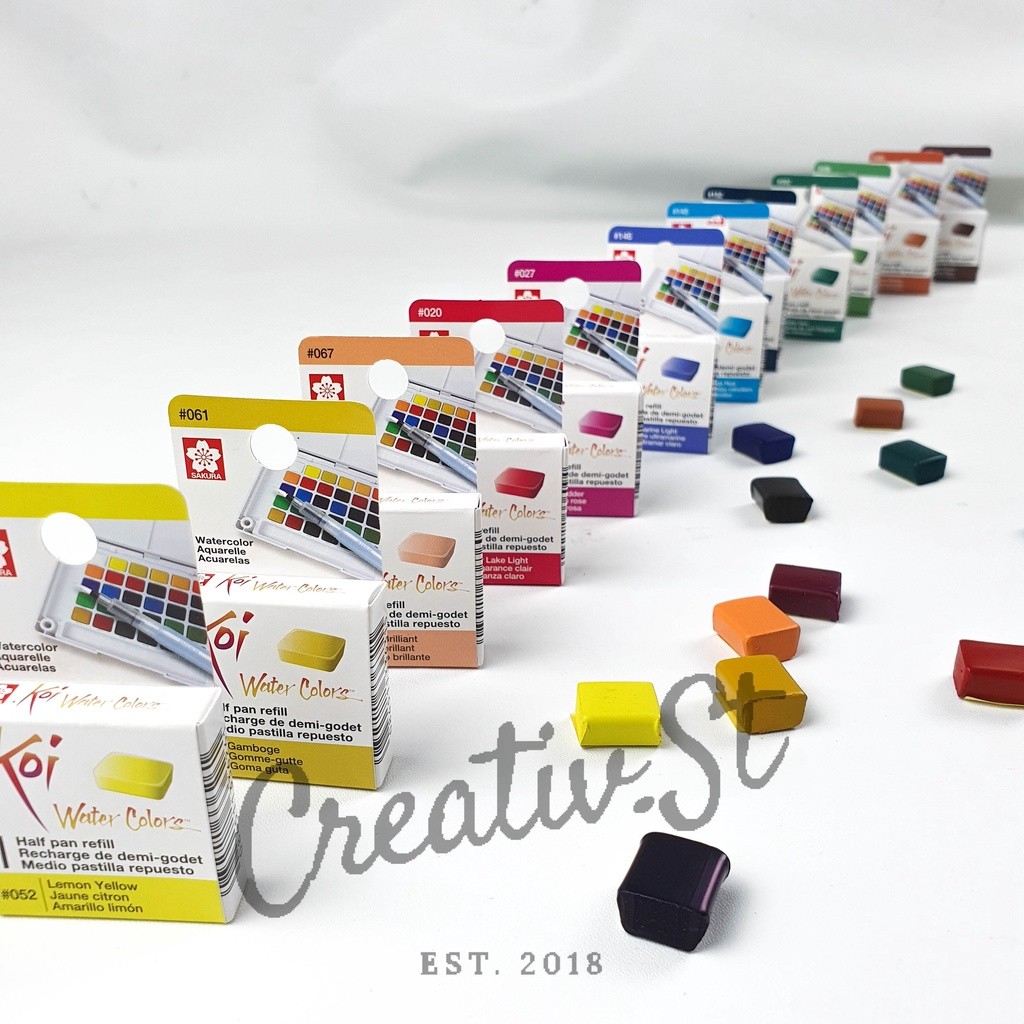 

Sakura Koi Watercolor Half Pan Part 2 Cat Air Padat Refill