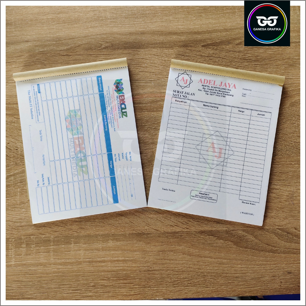 

Cetak Nota Custom Invoc Surat Jalan Nama Logo Sendiri Full Color Ukuran 1 Polio 21 x 33 Cm