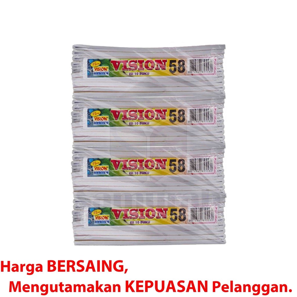 

Buku Tulis Sekolah Vision 58 Lembar / Buku Ukuran Quarto 58lbr / Buku Tulis TK SD SMP Murah 60 gsm