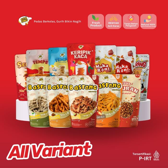 

Barbara.storee GELICHIPS - Paket All Variant Gelichips 12pcs Cemilan Gurih Renyah