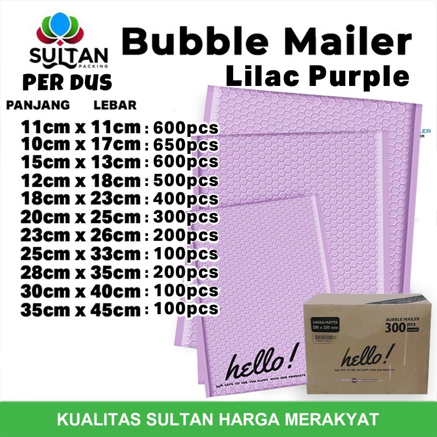 

AMPLOP BUBBLE MURAH Bubble Mailer POLYBUBBLE LIGHT PURPLE PER DUS WE!!
