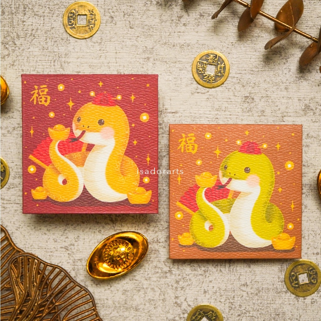 

10pcs Angpao Imlek Premium 2025 Ular Snake Hong Bao Amplop Uang Angpau Sincia CNY - Mini WE!!