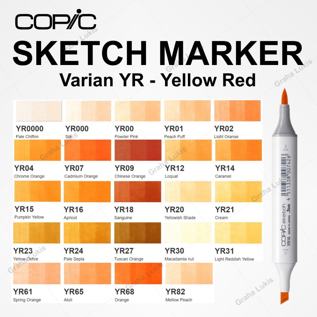 

COPIC SKETCH MARKER VARIAN YR - YELLOW RED 1 WE!!!