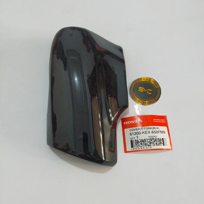COVER SLEBOR SPAKBOR DEPAN HITAM SUPRA X100 ORI AHM 61200-KEV-FMB